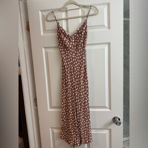 Abercrombie & Fitch pink and White Polka Dot Maxi Dress